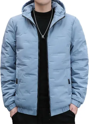 Maiyifu-GJ Men's Winter Coat Casual Lightweight Quilted Padded Jackets Hooded Warm Puffer Jacket Windproof Outerwear