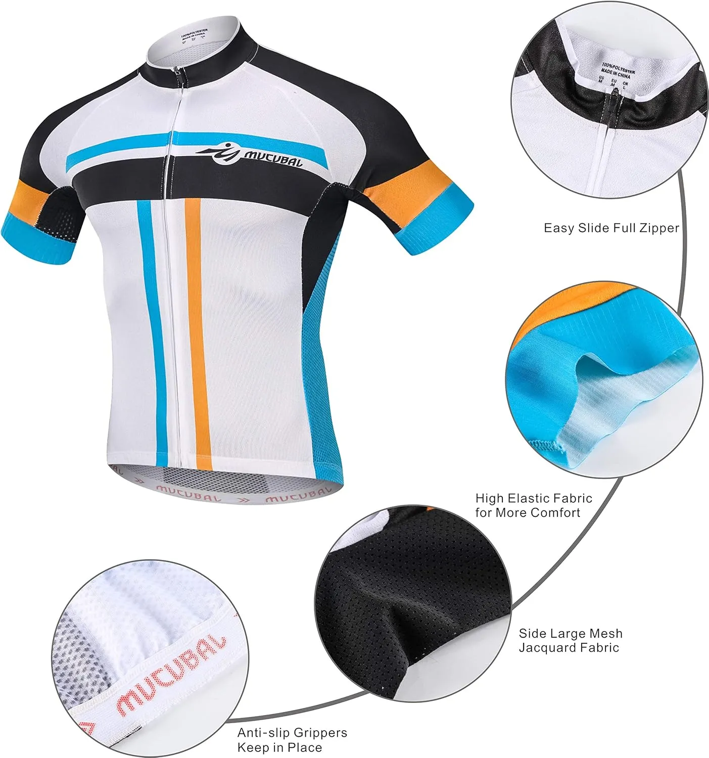 Men's Cycling Jersey and Padded Shorts Set Bike Short Sleeve Shirt Bicycle Clothing