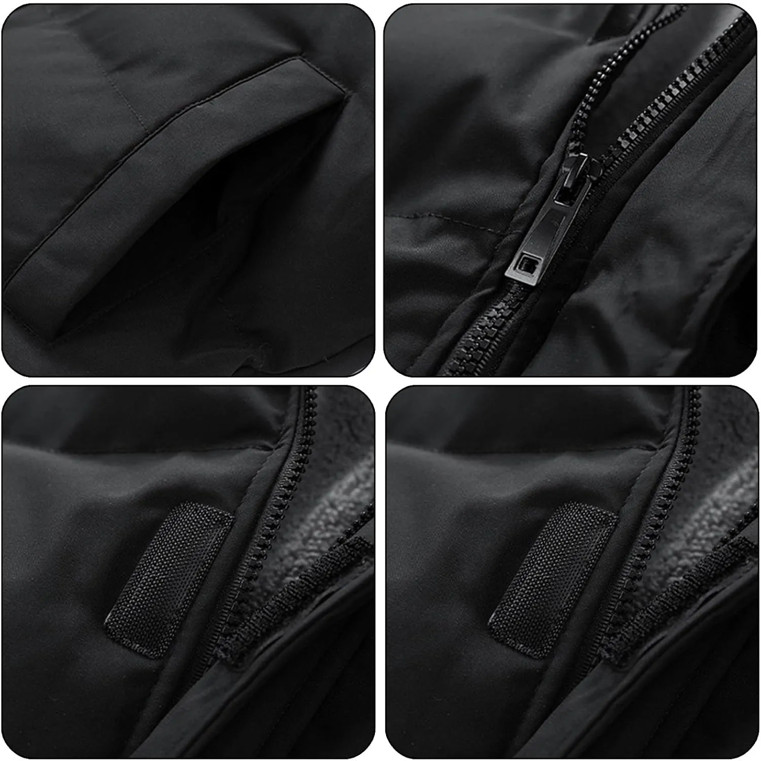 Men's Insulated Synthetic Down Puffer Jacket Men's Winter Windproof Warm Solid Color Insulated for Ski Hiking Travel