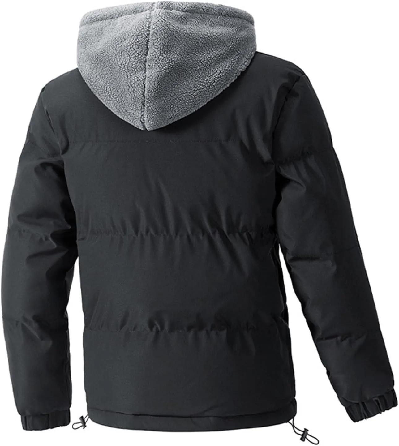 Men's Insulated Synthetic Down Puffer Jacket Men's Winter Windproof Warm Solid Color Insulated for Ski Hiking Travel