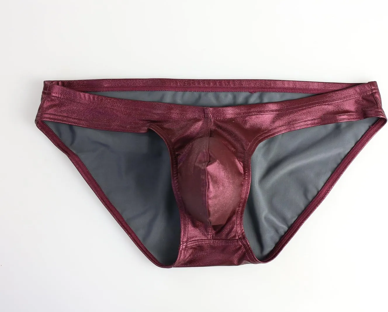 Men's Low Waist Briefs Underwear Sexy Faux Leather Bikini bottom B1162