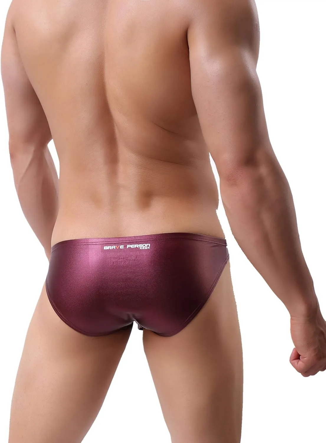 Men's Low Waist Briefs Underwear Sexy Faux Leather Bikini bottom B1162