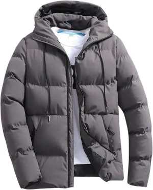 Mens Winter Jacket, Waterproof Zip Up Long Sleeve Windbreaker Coat Repellent Fall Jackets Workout Men's Puffer Vest