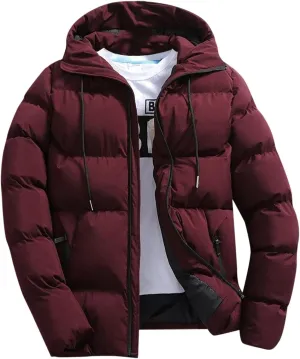 Mens Winter Jacket, Waterproof Zip Up Long Sleeve Windbreaker Coat Repellent Fall Jackets Workout Men's Puffer Vest