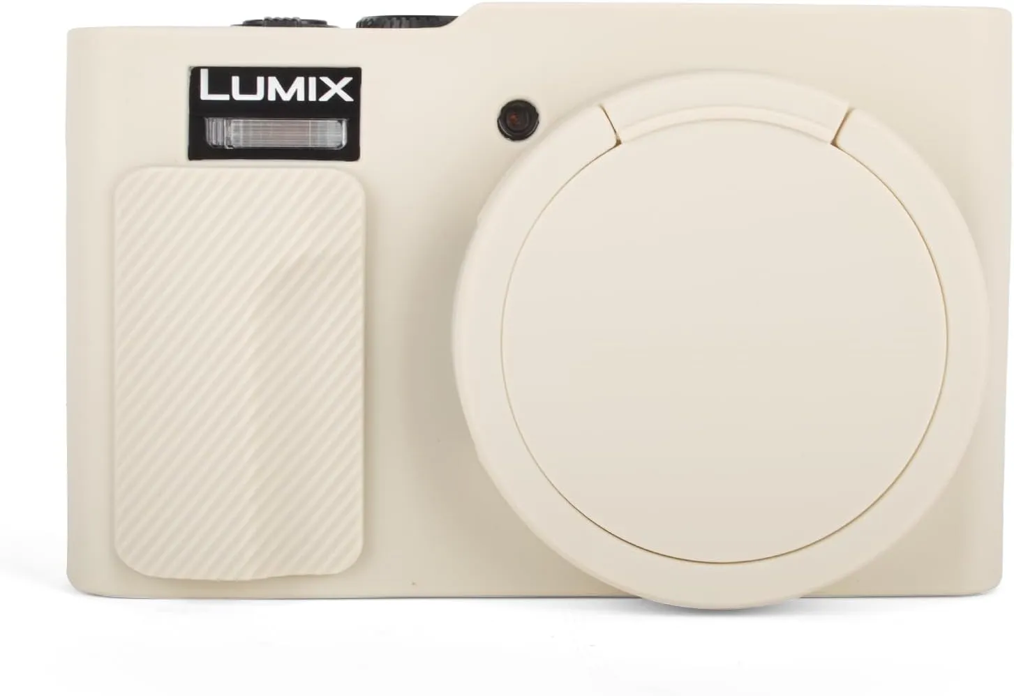 MUZIRI KINOKOO Silicone Case Compatible for Panasonic Lumix DC-ZS99 Digital Camera - Soft Rubber DC-ZS99 Protective Cover with Removable Lens Cover - Anti-Slip & Anti-Scratch - Off White