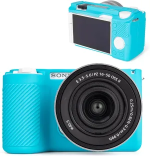 MUZIRI KINOKOO Silicone Case Compatible for Sony ZVE10 II/ZV-E10 II Digital Camera, Soft Rubber ZV-E10 II ZV E10 II Protective Case- Anti-Slip & Anti-Scratch Enhanced Grip to Camera - Sky Blue