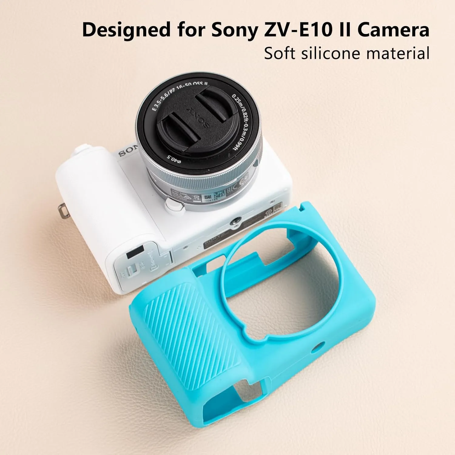 MUZIRI KINOKOO Silicone Case Compatible for Sony ZVE10 II/ZV-E10 II Digital Camera, Soft Rubber ZV-E10 II ZV E10 II Protective Case- Anti-Slip & Anti-Scratch Enhanced Grip to Camera - Sky Blue