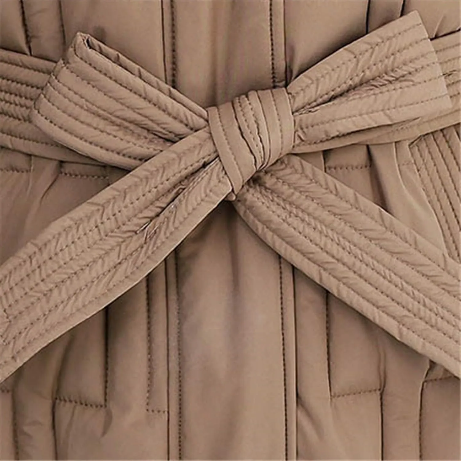 NATHGAM Women Long Puffer Jacket Winter Warm Thickened Cotton-Padded Hooded Outerwear Zip Trendy Going Out Parkas Down Jacket
