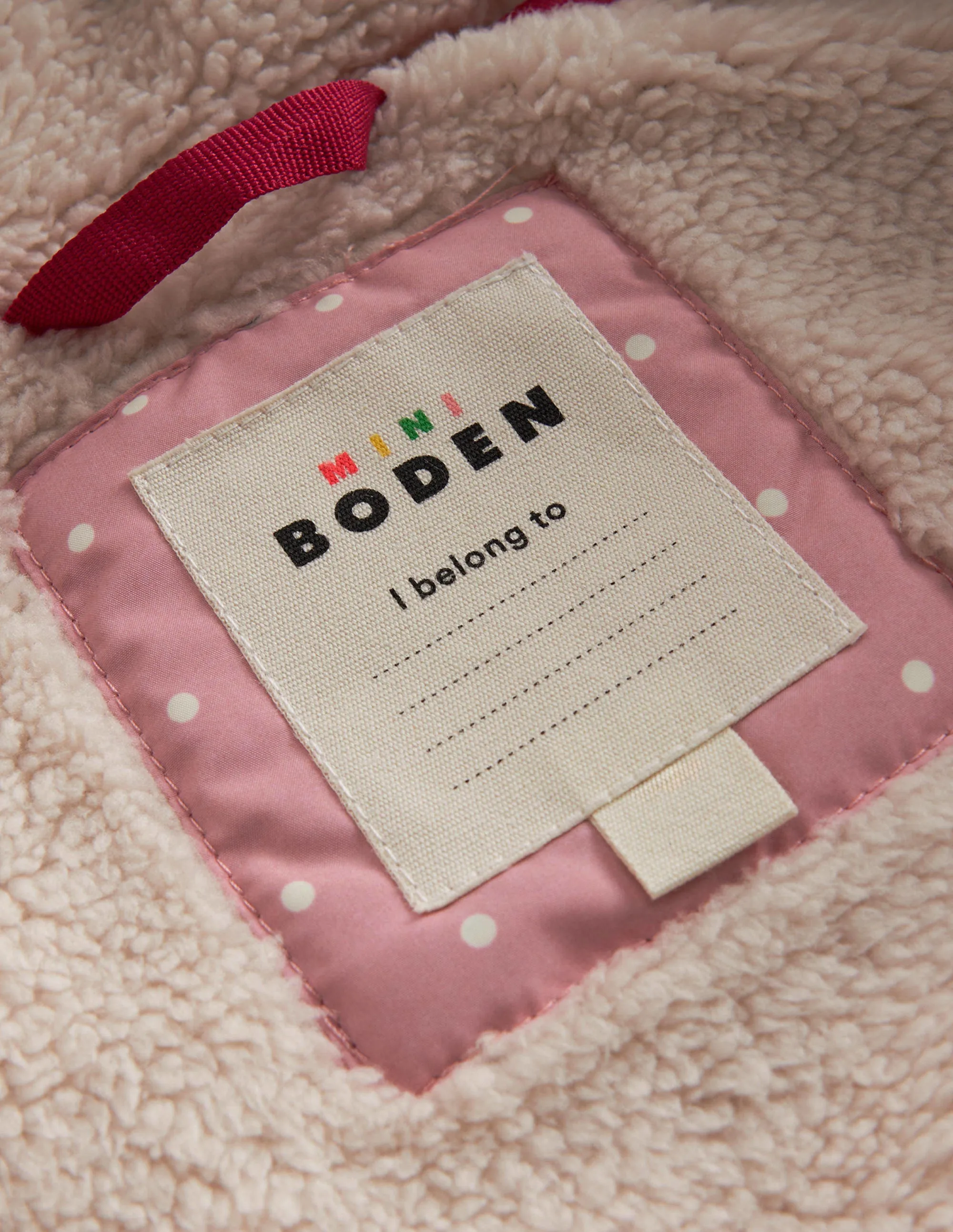 Novelty Padded Coat-Putty / Vintage Pink Spot