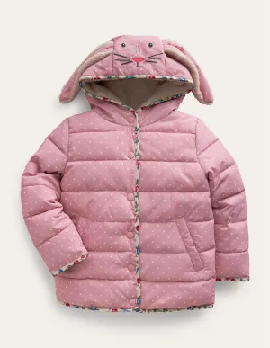 Novelty Padded Coat-Putty / Vintage Pink Spot