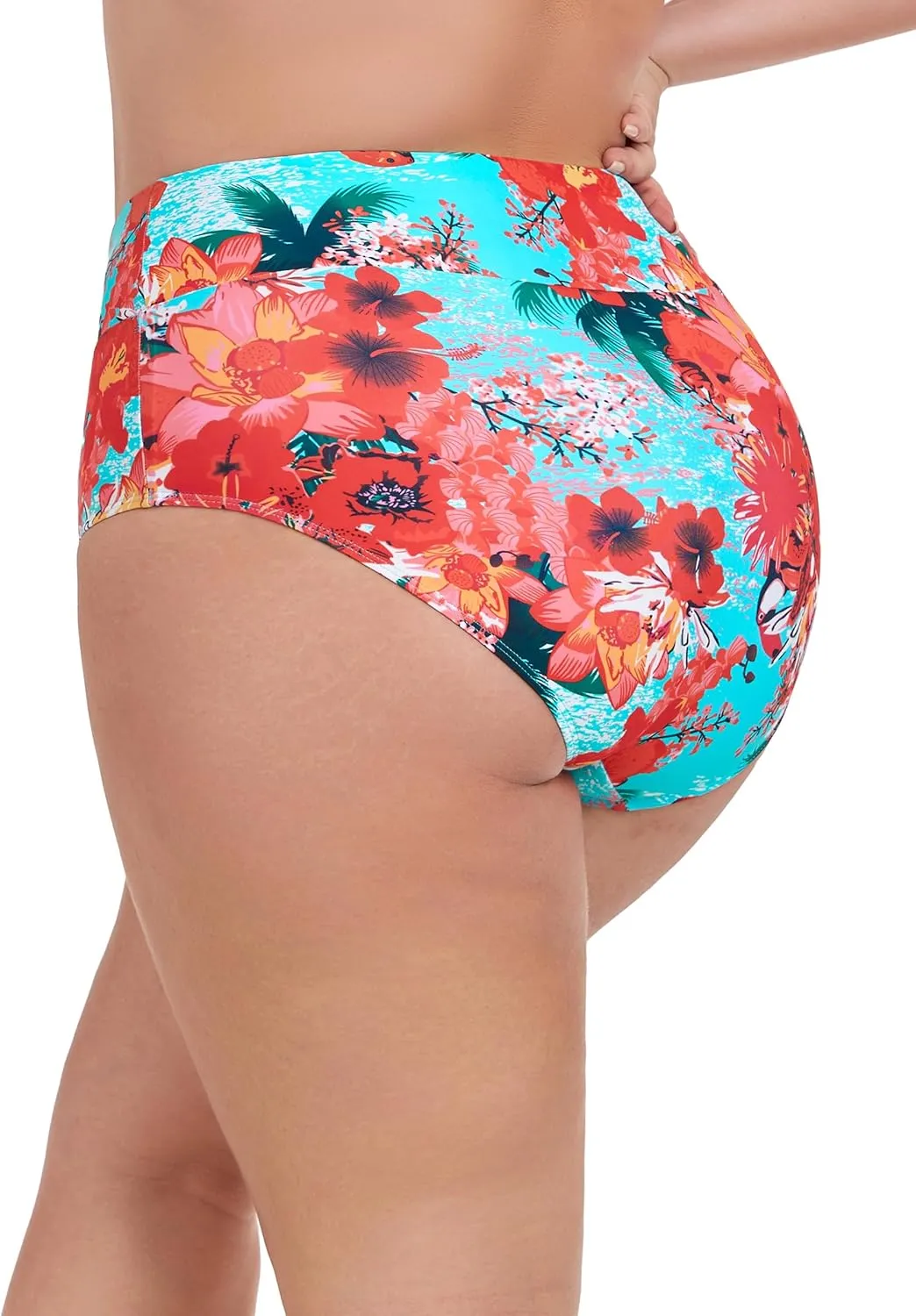 Ocean Blues Women's Plus Size High Waisted Bikini Bottom Full Coverage Swim Bottom