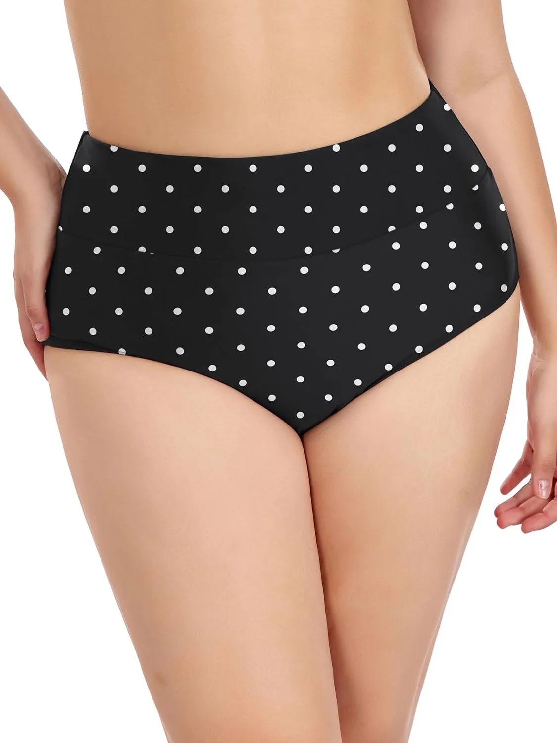 Ocean Blues Women's Plus Size High Waisted Bikini Bottom Full Coverage Swim Bottom