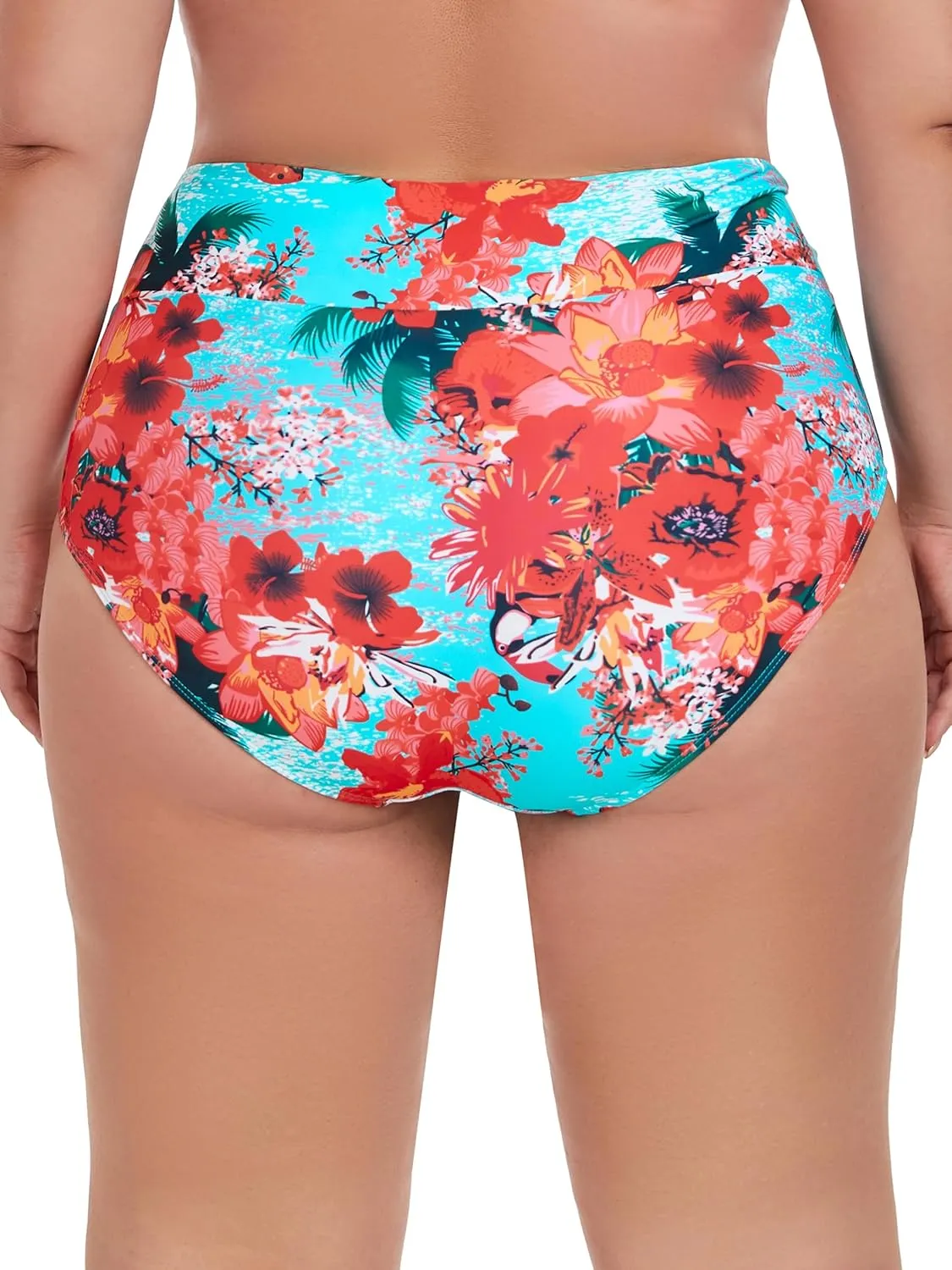 Ocean Blues Women's Plus Size High Waisted Bikini Bottom Full Coverage Swim Bottom