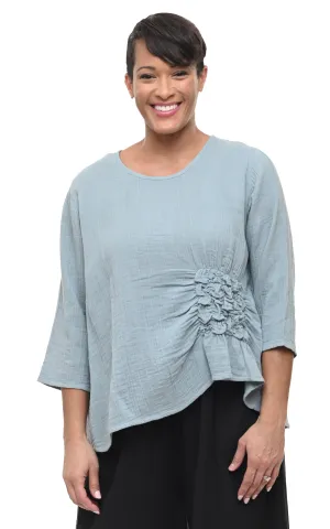 Olga Womens Top Cotton Gauze in Abyss