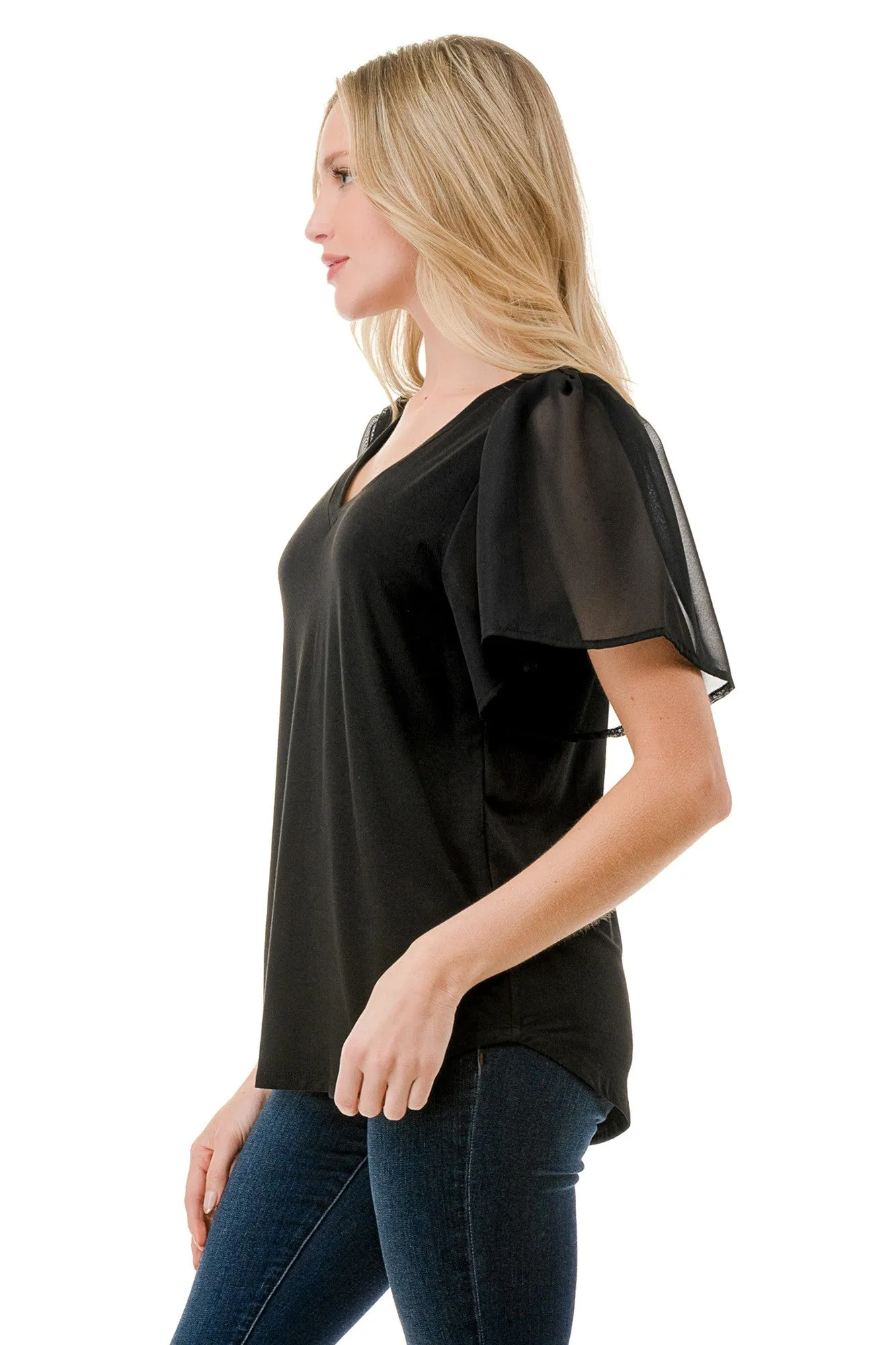 Pheobe Flare Lace Detail Top