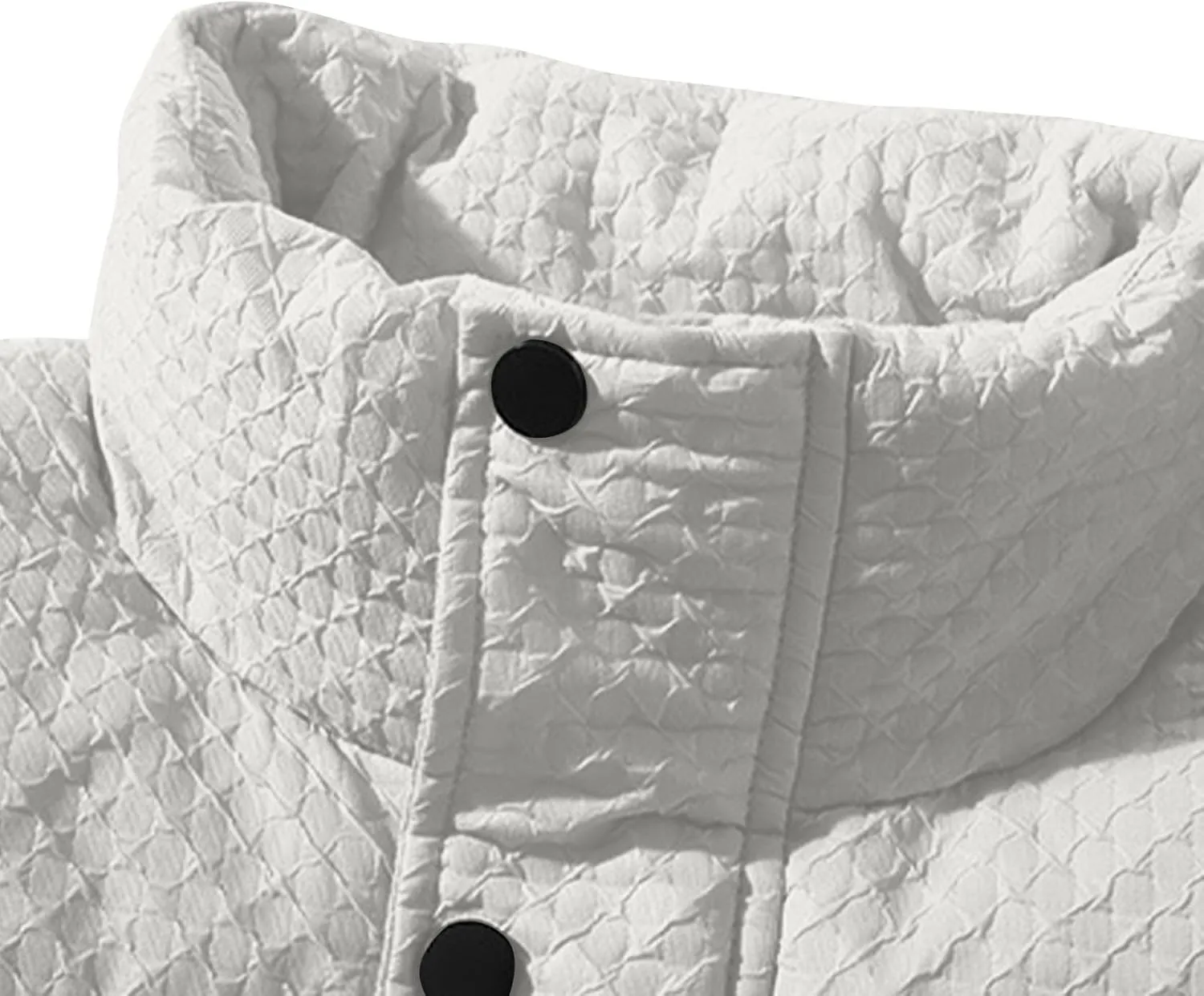 Puffer Quilted Jackets for Men Thickened Full Zip Padded Jackets Outerwear Casual Long Sleeve Stand Collar Down Coats