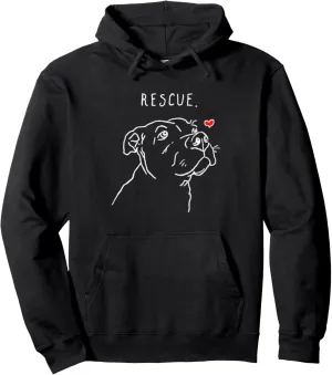 Rescue Dog, Pitbull Drawing, Rescue Mom, Adopt Don't Shop Pullover Hoodie