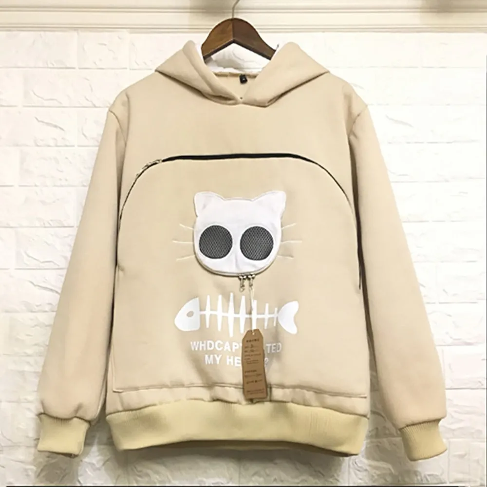 Sweatshirt Cat Lovers Hoodie Kangaroo Dog Pet Paw Dropshipping Pullovers Cuddle Pouch Sweatshirt Pocket Animal Ear Hooded Plus