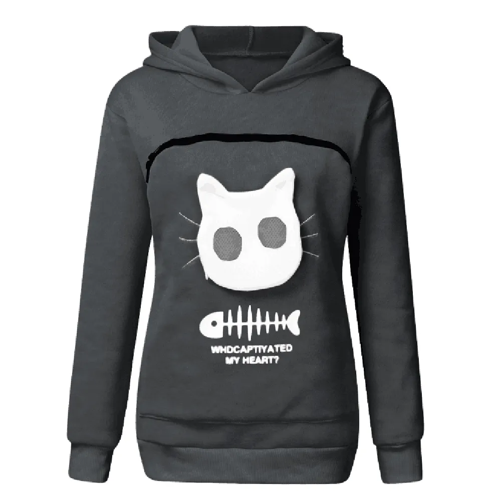Sweatshirt Cat Lovers Hoodie Kangaroo Dog Pet Paw Dropshipping Pullovers Cuddle Pouch Sweatshirt Pocket Animal Ear Hooded Plus