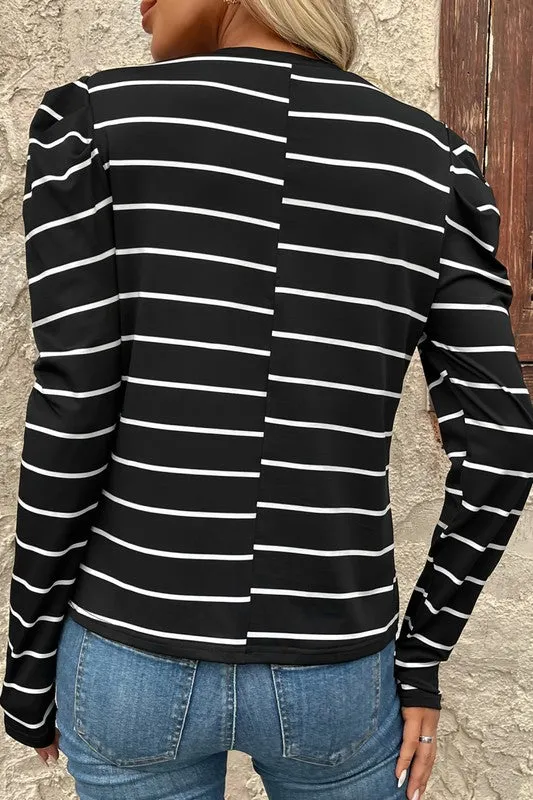 Trying To Keep Warm Stripe Top