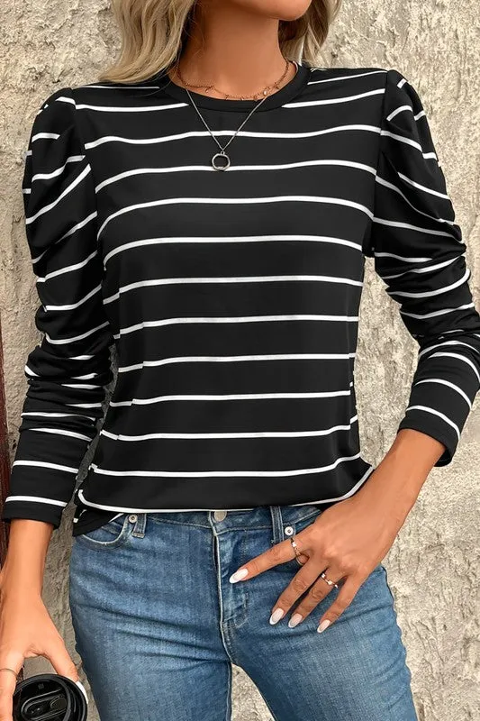 Trying To Keep Warm Stripe Top