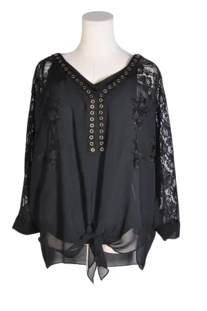 UNBRANDED Women Tunics Regular fit in Black - L