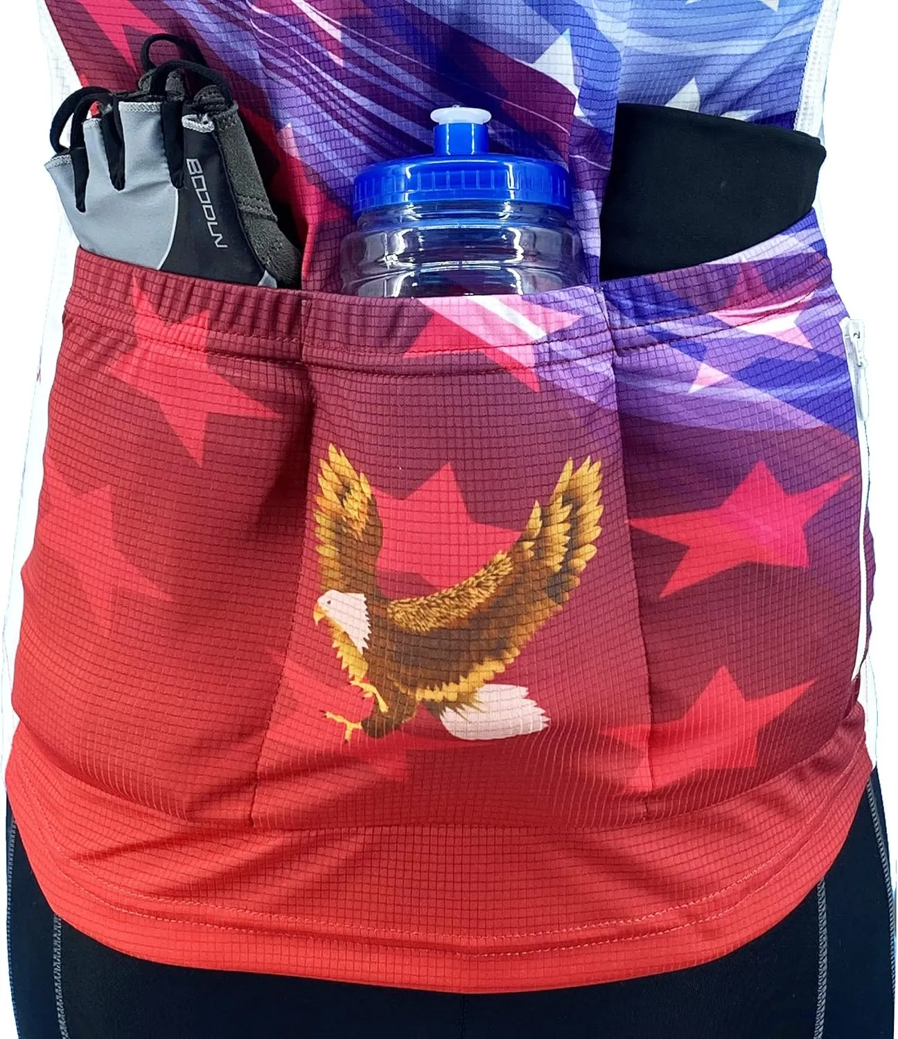 USA Stars & Stripes Women's Cycling Jersey - Sleeveless Bike Shirt for Biking and Road Riding