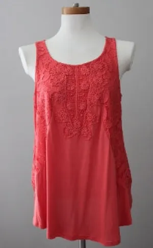 Warm Autumn Coral Sleeveless Top