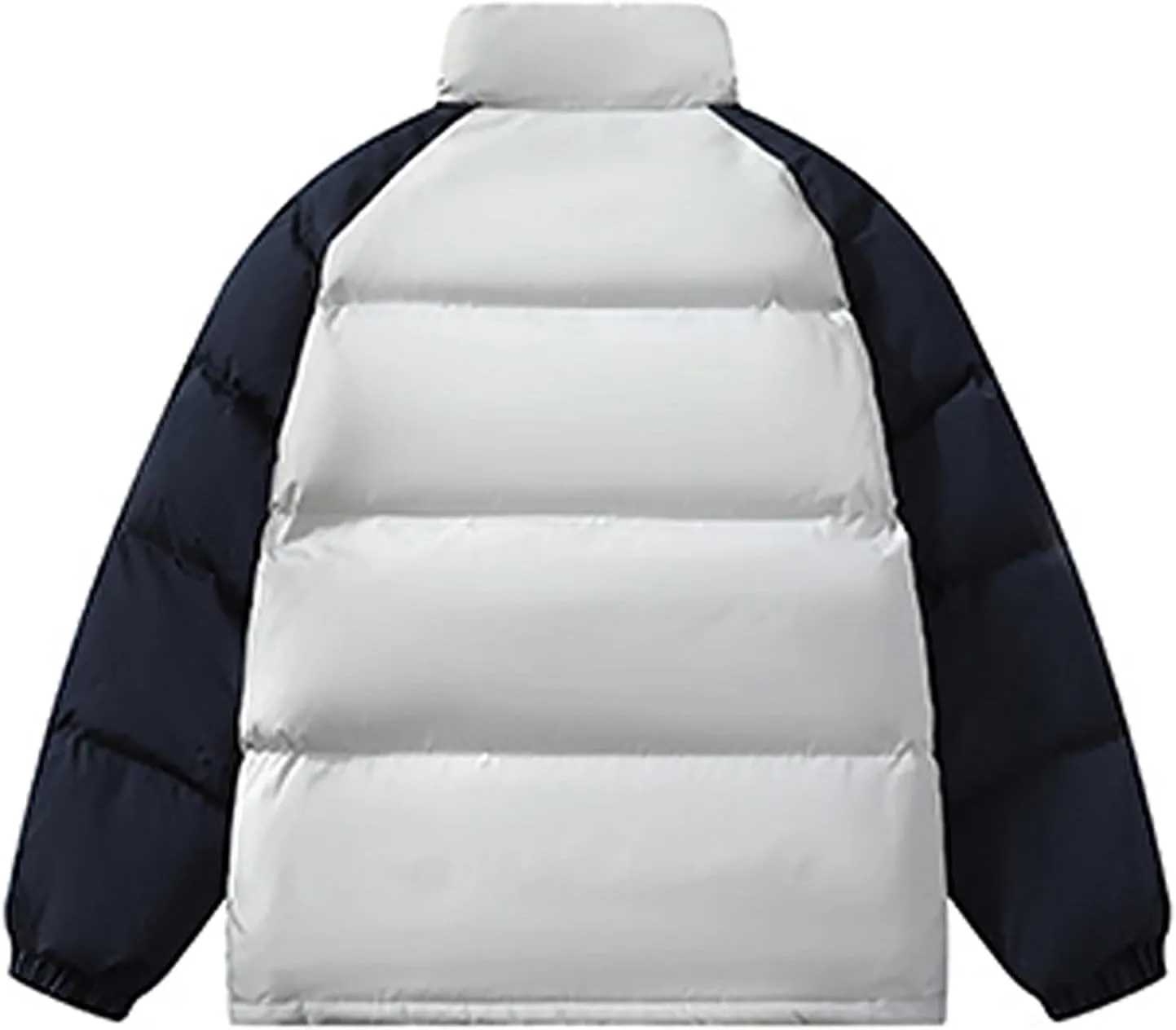 Winter Light Warm Down Jacket Men Color Block Jacket Soft Plus Size Puffer Jacket Stand Collar Travel Coat for Teen