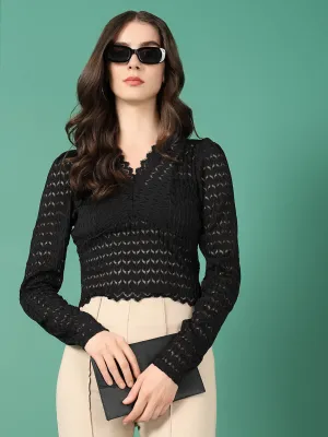 Women Black Velvet Top