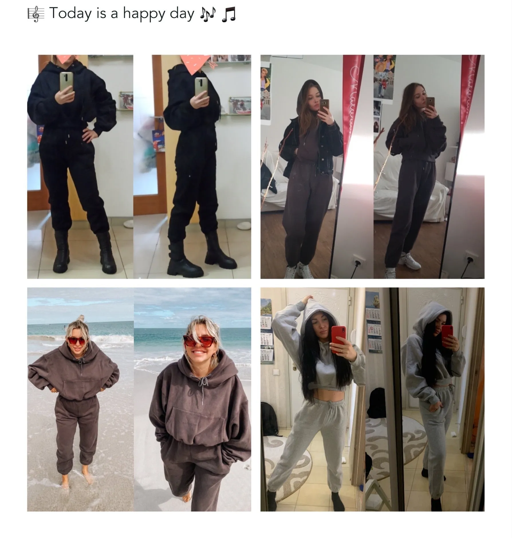 Women Hoodies Suit Solid Casual Tracksuit Velvet 2 Pcs Set Sports Sweatshirts