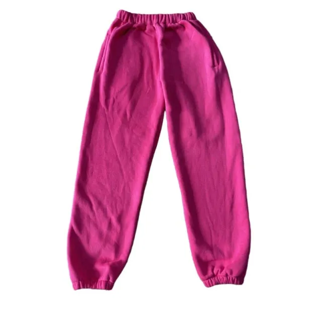 Women Hoodies Suit Solid Casual Tracksuit Velvet 2 Pcs Set Sports Sweatshirts