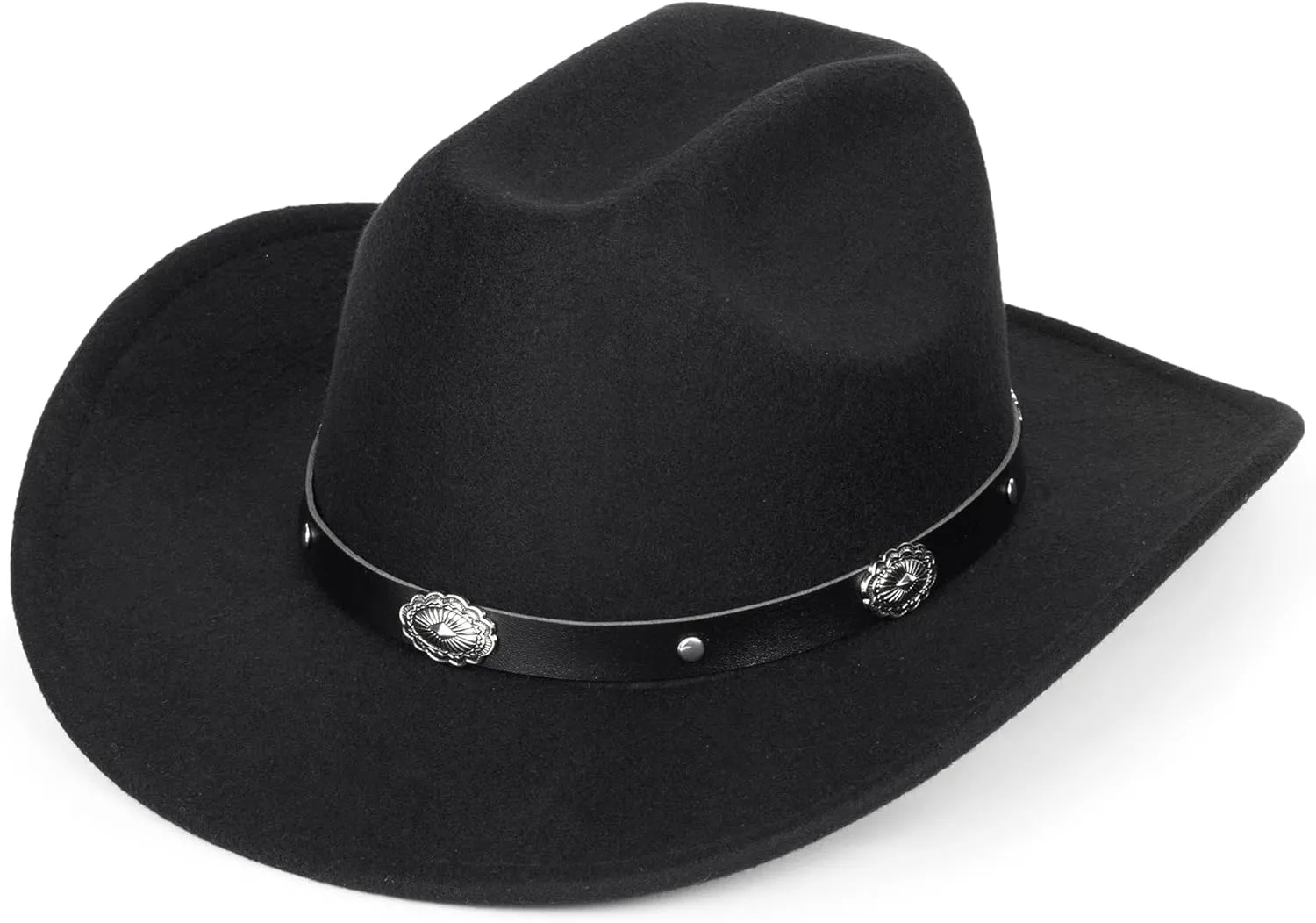 Women Sparkly-Rhinestone Western-Cowgirl-Hat Glitter-Bling Cowboy-Hat Felt-Rodeo-Hat for Disco-Party Medium/Large