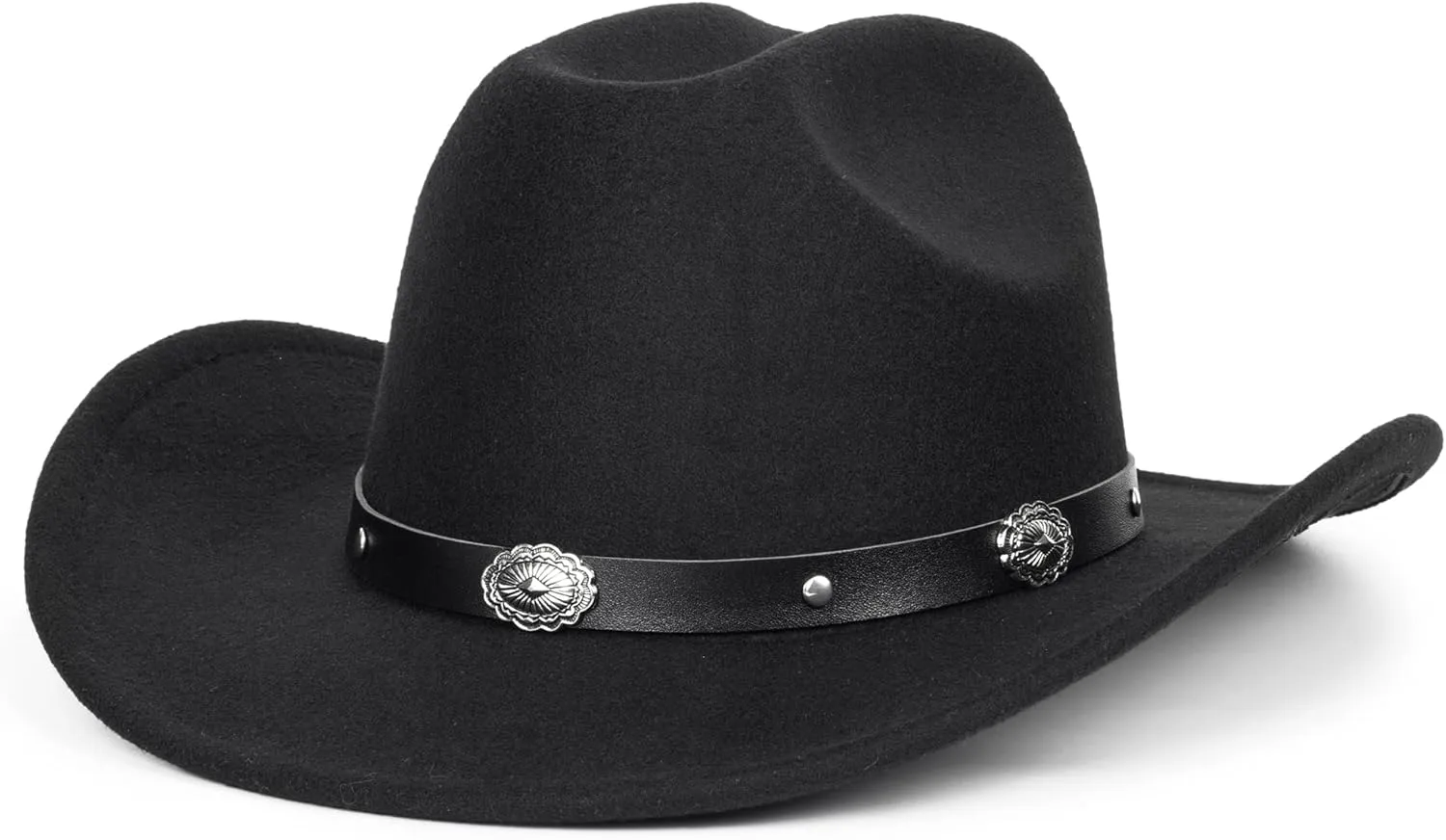 Women Sparkly-Rhinestone Western-Cowgirl-Hat Glitter-Bling Cowboy-Hat Felt-Rodeo-Hat for Disco-Party Medium/Large