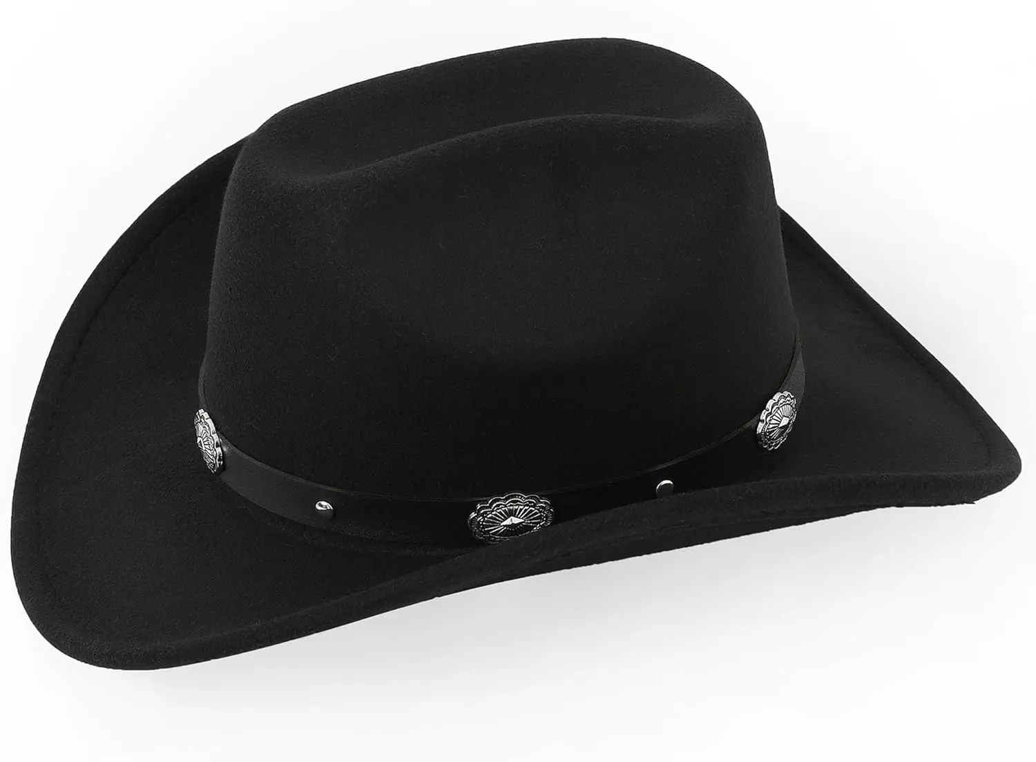 Women Sparkly-Rhinestone Western-Cowgirl-Hat Glitter-Bling Cowboy-Hat Felt-Rodeo-Hat for Disco-Party Medium/Large