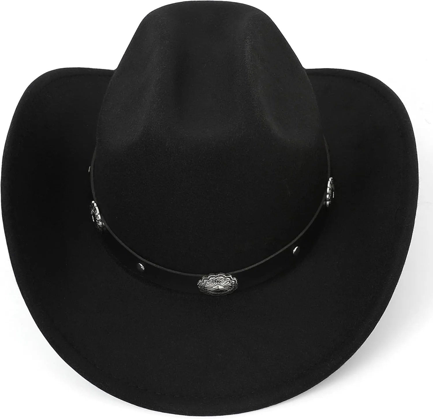 Women Sparkly-Rhinestone Western-Cowgirl-Hat Glitter-Bling Cowboy-Hat Felt-Rodeo-Hat for Disco-Party Medium/Large