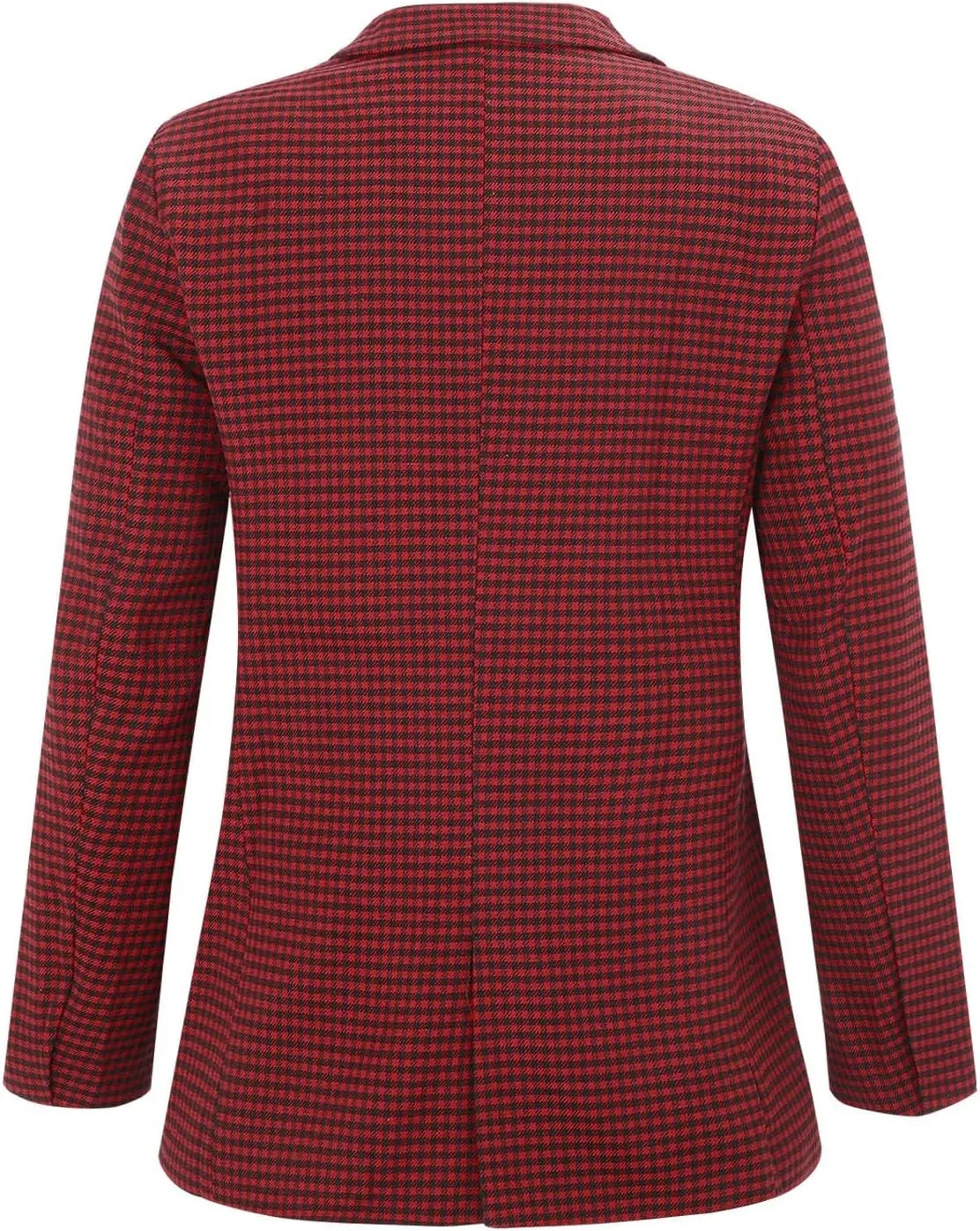 Womens Double Breasted Trenchcoat Plaid Coat Relaxed Blazer Long Sleeve Peak Button Pea Coats Jacket Work Formal Blazer