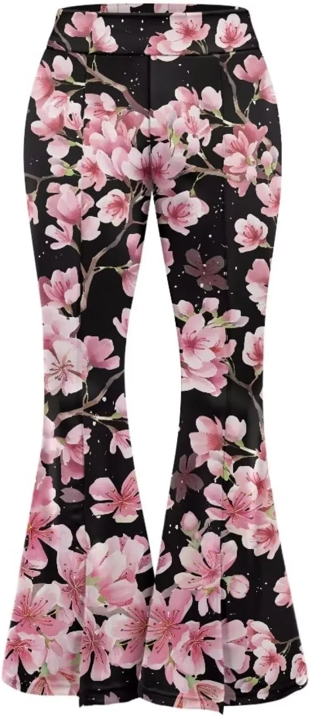 Women's Flared Leggings High Waist Stretch Bell Bottom Slim-Fit Flare Leg Yoga Pants