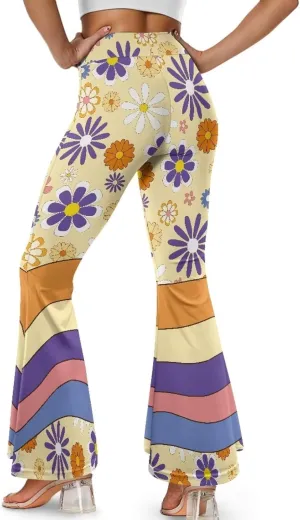 Women's Flared Leggings High Waist Stretch Bell Bottom Slim-Fit Flare Leg Yoga Pants