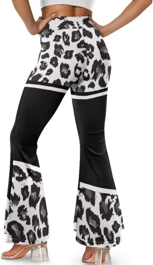 Women's Flared Leggings High Waist Stretch Bell Bottom Slim-Fit Flare Leg Yoga Pants