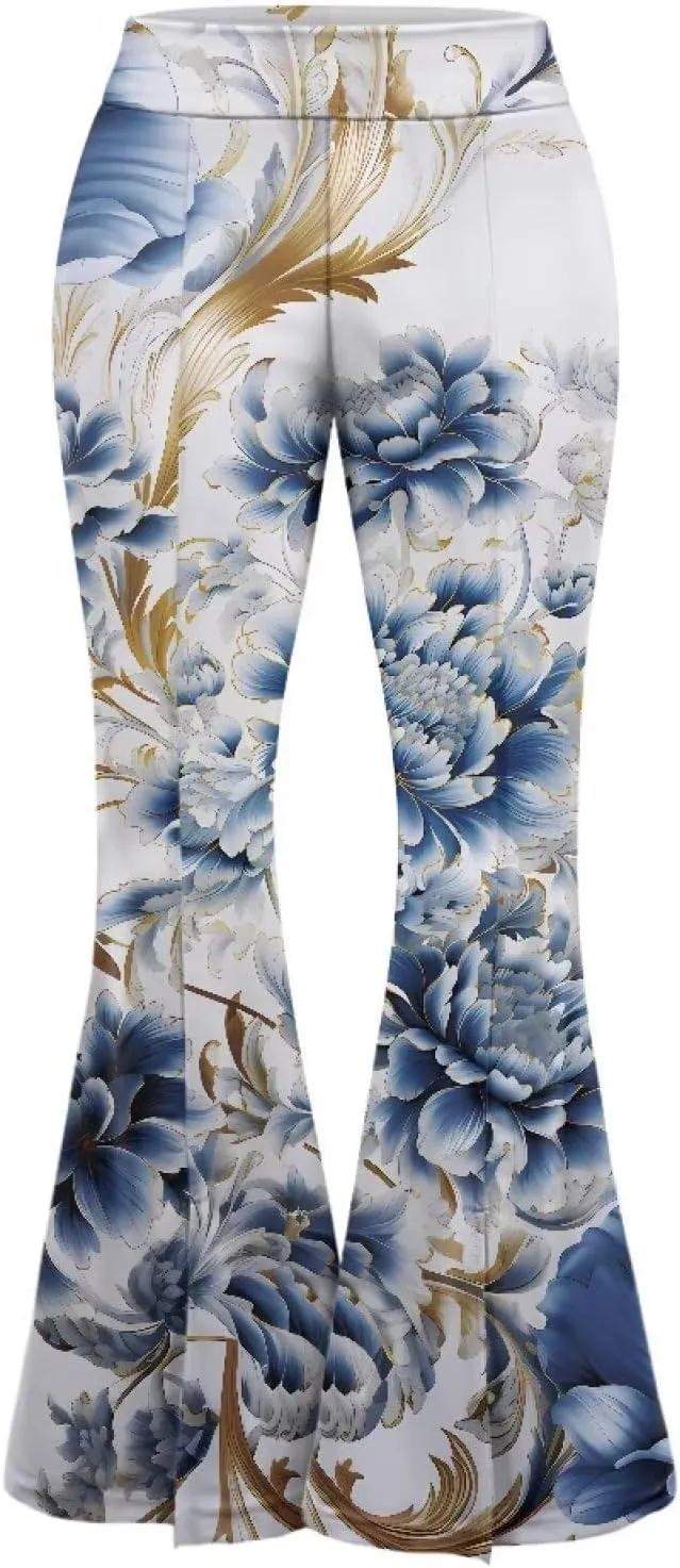 Women's Flared Leggings High Waist Stretch Bell Bottom Slim-Fit Flare Leg Yoga Pants