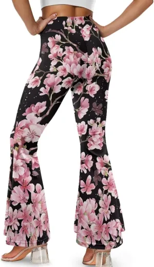 Women's Flared Leggings High Waist Stretch Bell Bottom Slim-Fit Flare Leg Yoga Pants