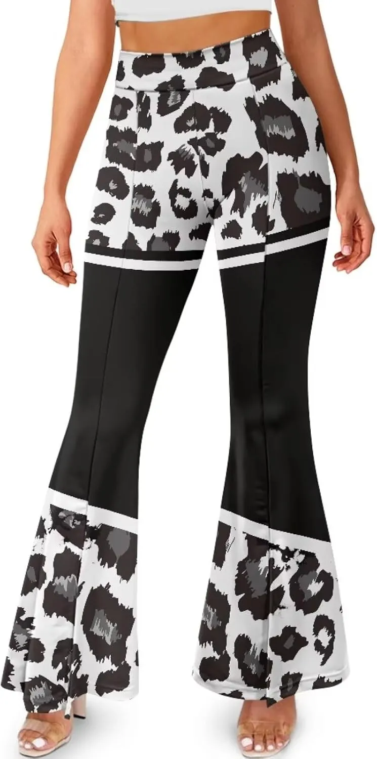 Women's Flared Leggings High Waist Stretch Bell Bottom Slim-Fit Flare Leg Yoga Pants