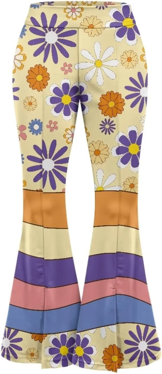 Women's Flared Leggings High Waist Stretch Bell Bottom Slim-Fit Flare Leg Yoga Pants