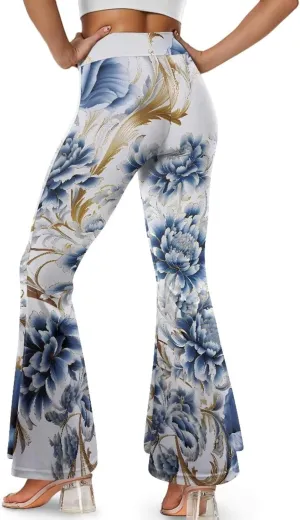 Women's Flared Leggings High Waist Stretch Bell Bottom Slim-Fit Flare Leg Yoga Pants
