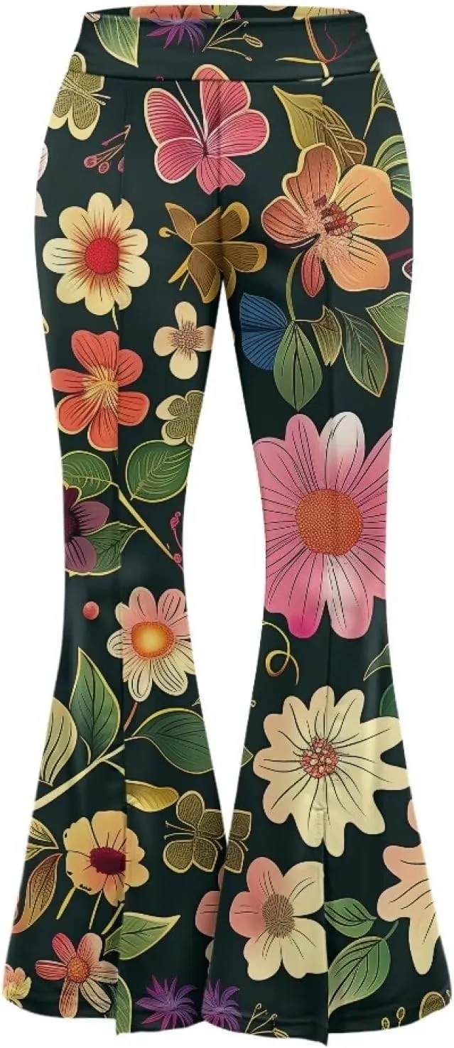 Women's Flared Leggings High Waist Stretch Bell Bottom Slim-Fit Flare Leg Yoga Pants
