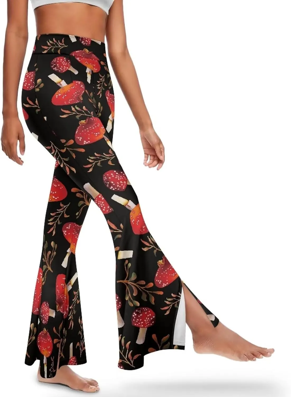 Women's Flared Leggings High Waist Stretch Bell Bottom Slim-Fit Flare Leg Yoga Pants
