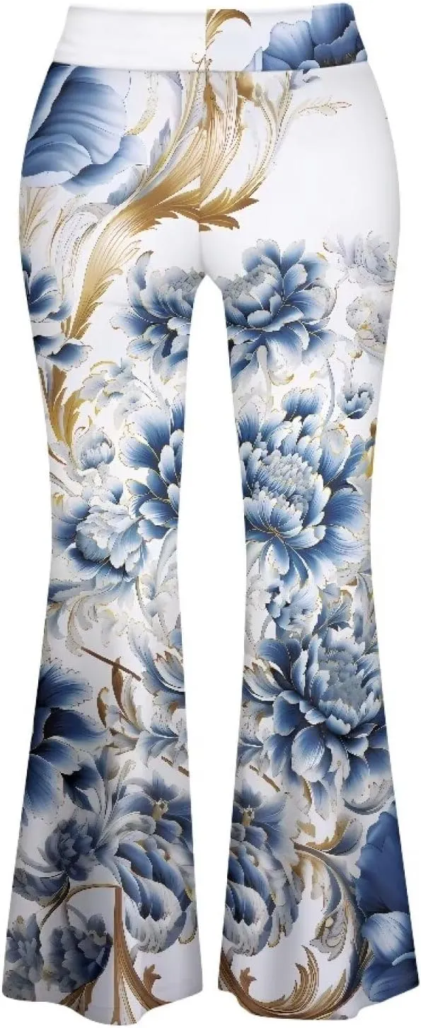 Women's Flared Leggings High Waist Stretch Bell Bottom Slim-Fit Flare Leg Yoga Pants