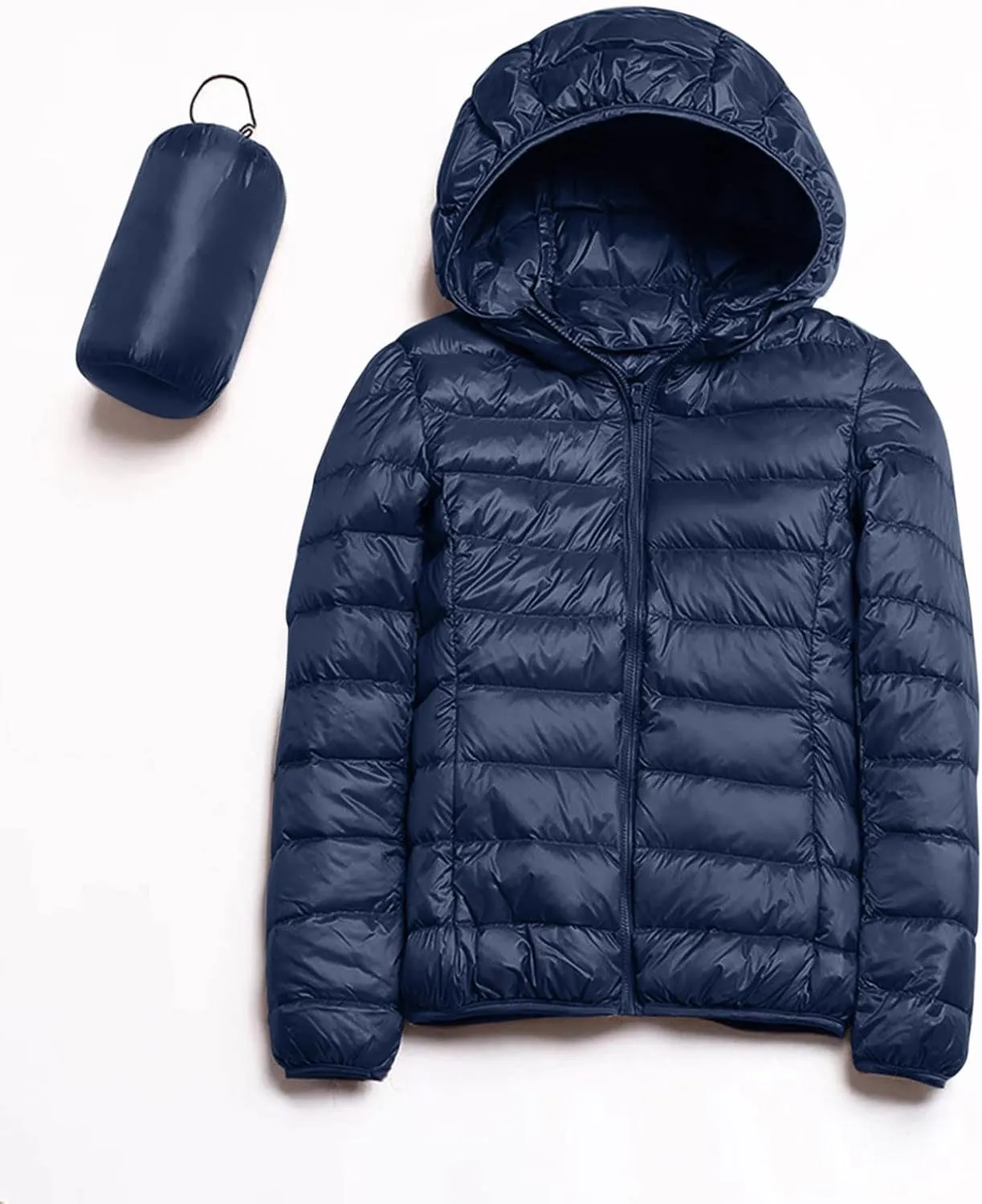 Women's Lightweight Down Jacket Packable Water-Resistant Hooded Puffer Jacket Warm Winter Coat Trench Coat Ski Coat
