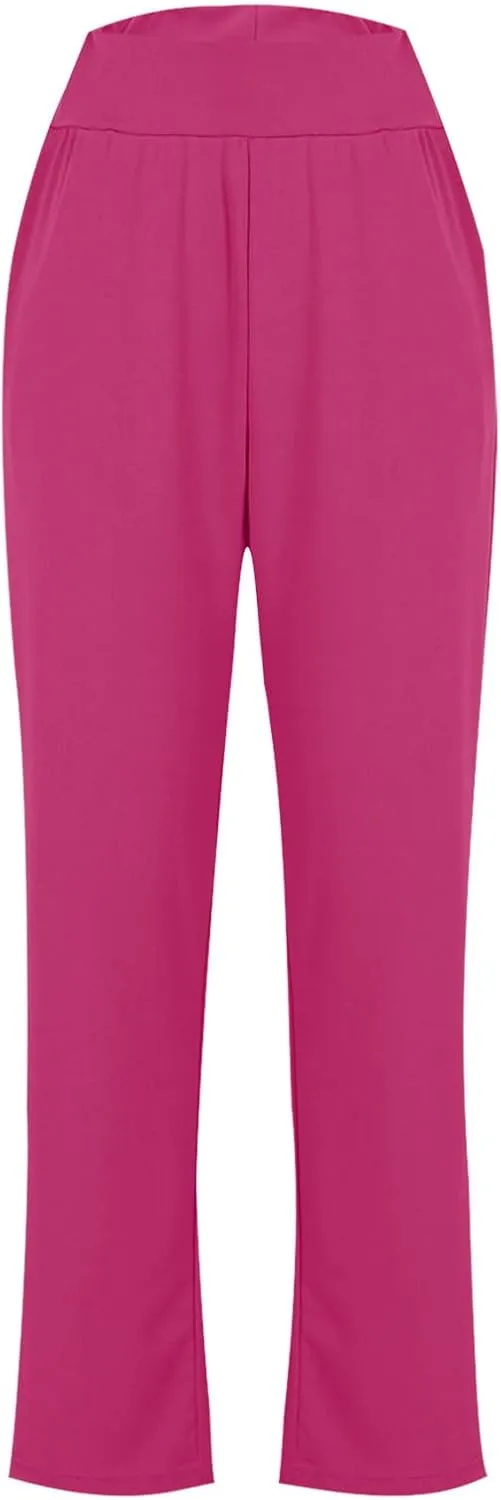 Women's Travel Pants Stretch Yoga Sweatpants Stretch Casual Ankle Trousers Loose Comfy Slacks 2025 Trendy